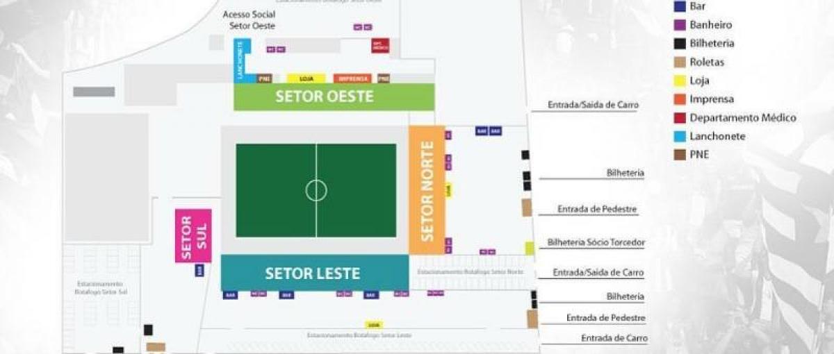 Kaart van die Arena Botafogo
