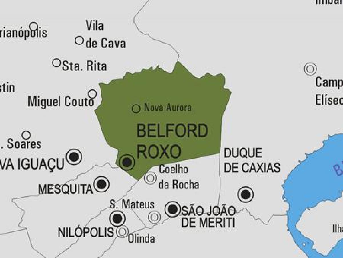 Kaart van Belford Roxo munisipaliteit