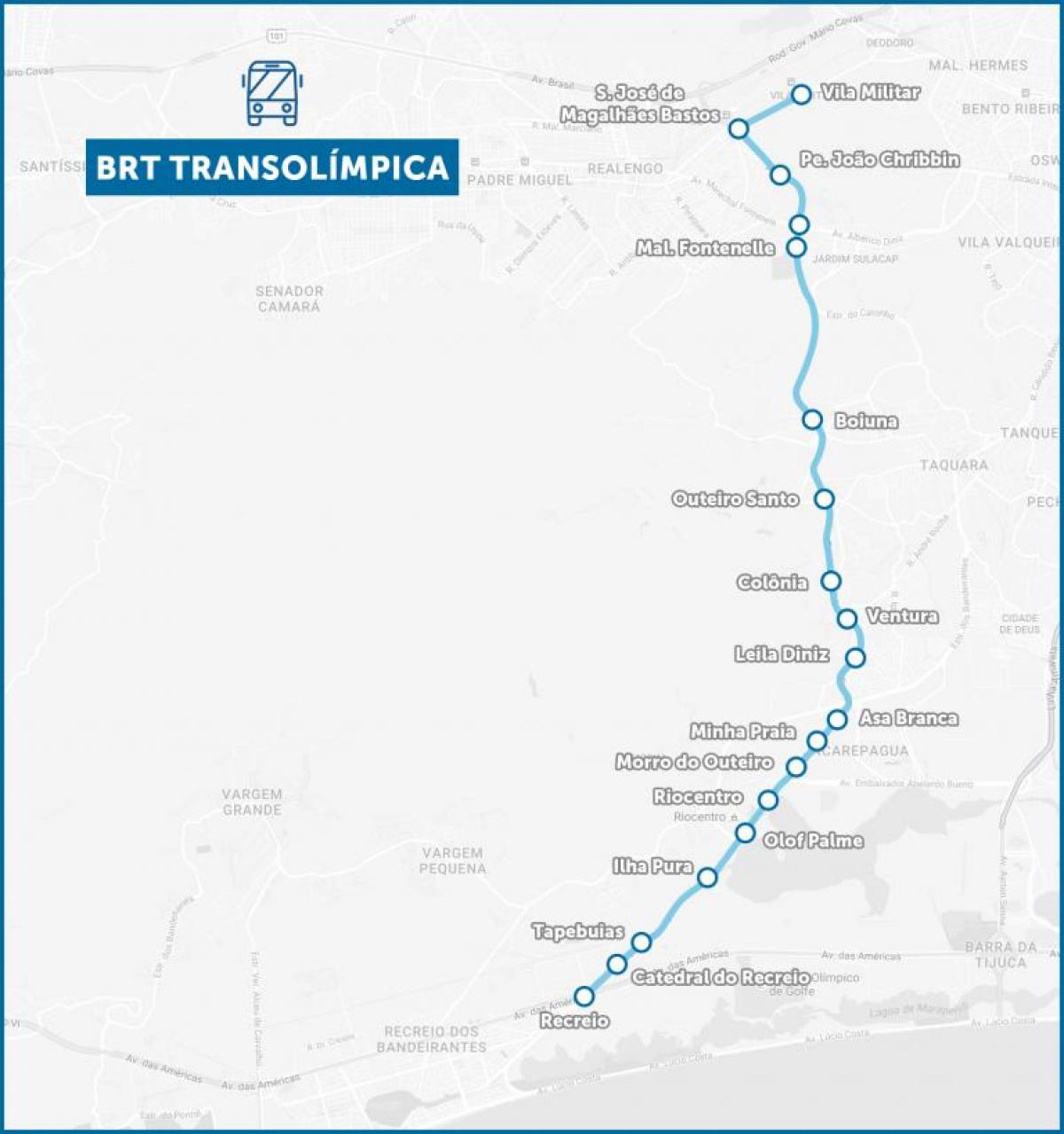 Kaart van BRT TransOlimpica