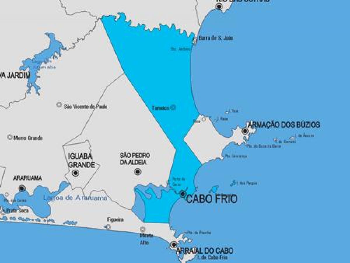 Kaart van Cabo Frio munisipaliteit