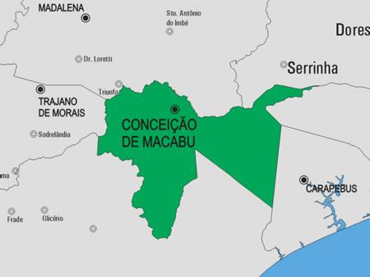 Kaart van Conceição de Macabu munisipaliteit