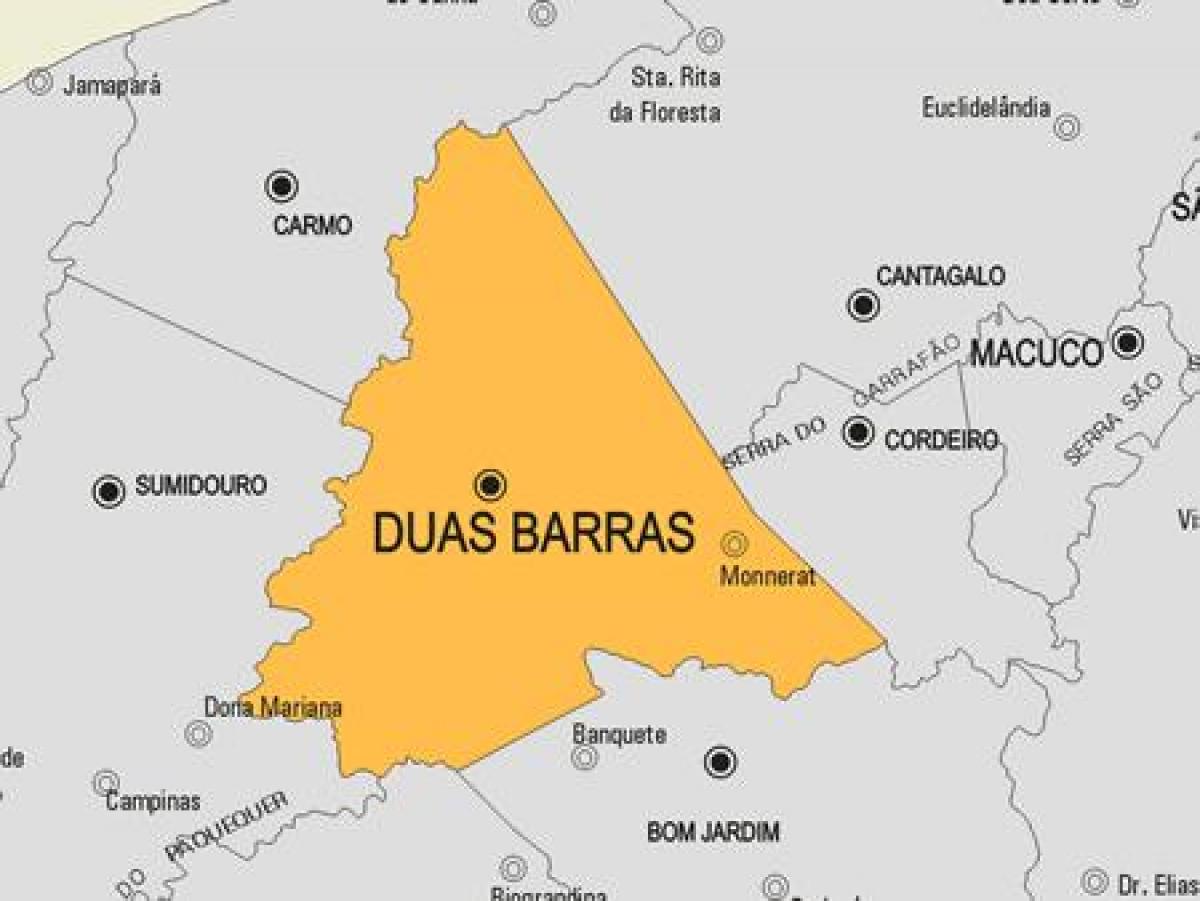 Kaart van Duas Barras munisipaliteit