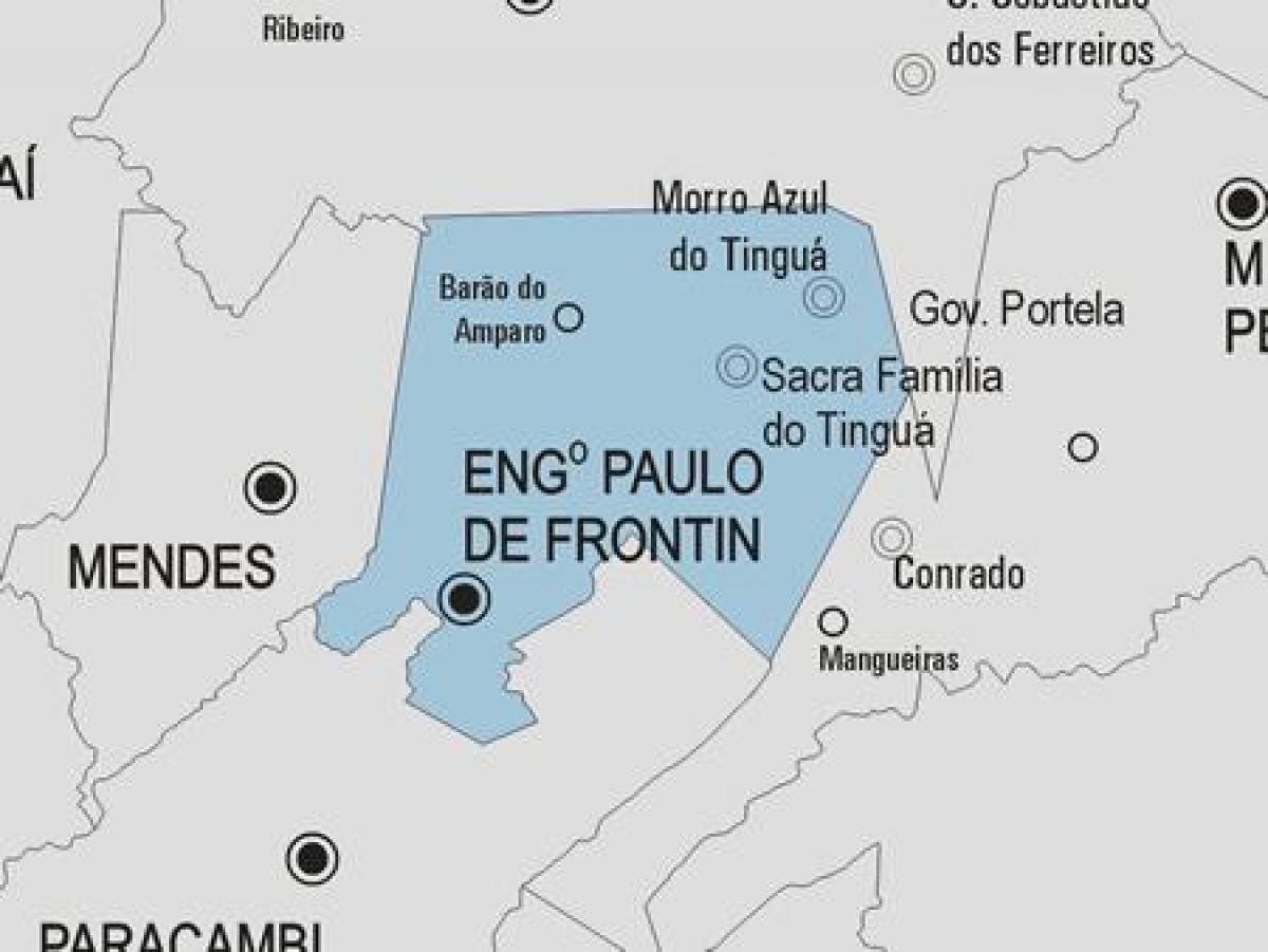 Kaart van Engenheiro Paulo de Frontin munisipaliteit