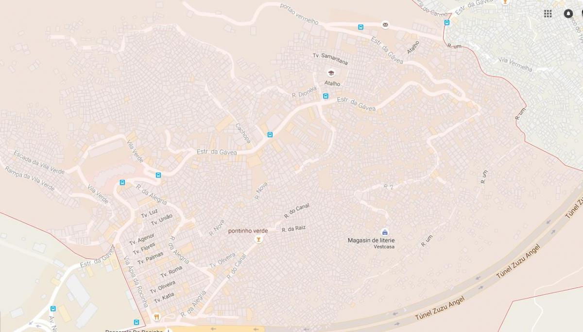 Kaart van favela Rocinha