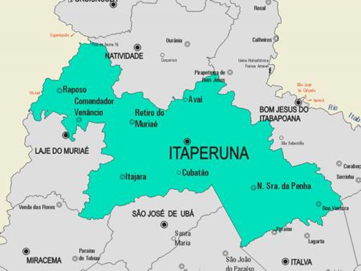 Kaart van Itaperuna munisipaliteit