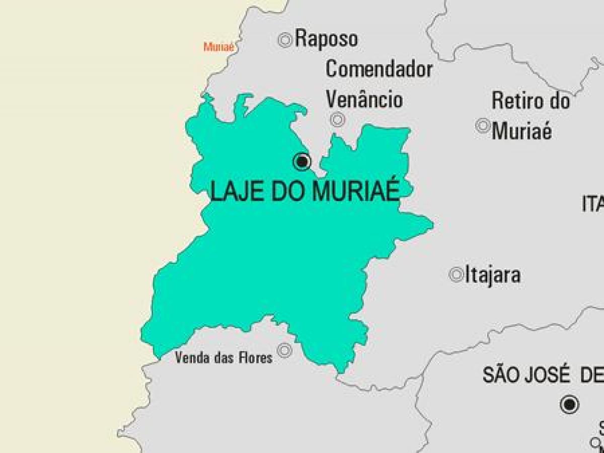 Kaart van Laje doen Muriaé munisipaliteit