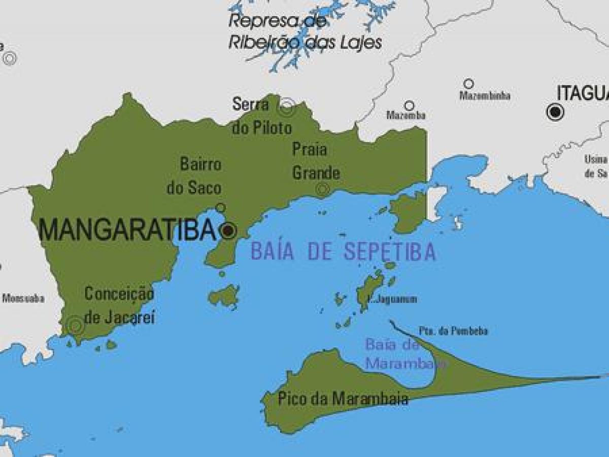 Kaart van Mangaratiba munisipaliteit