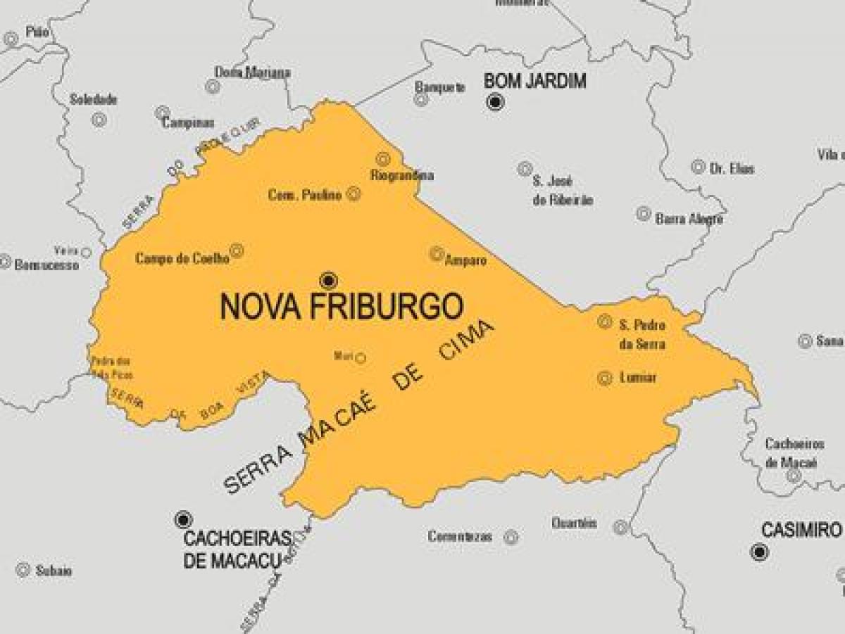 Kaart van Nova Friburgo munisipaliteit