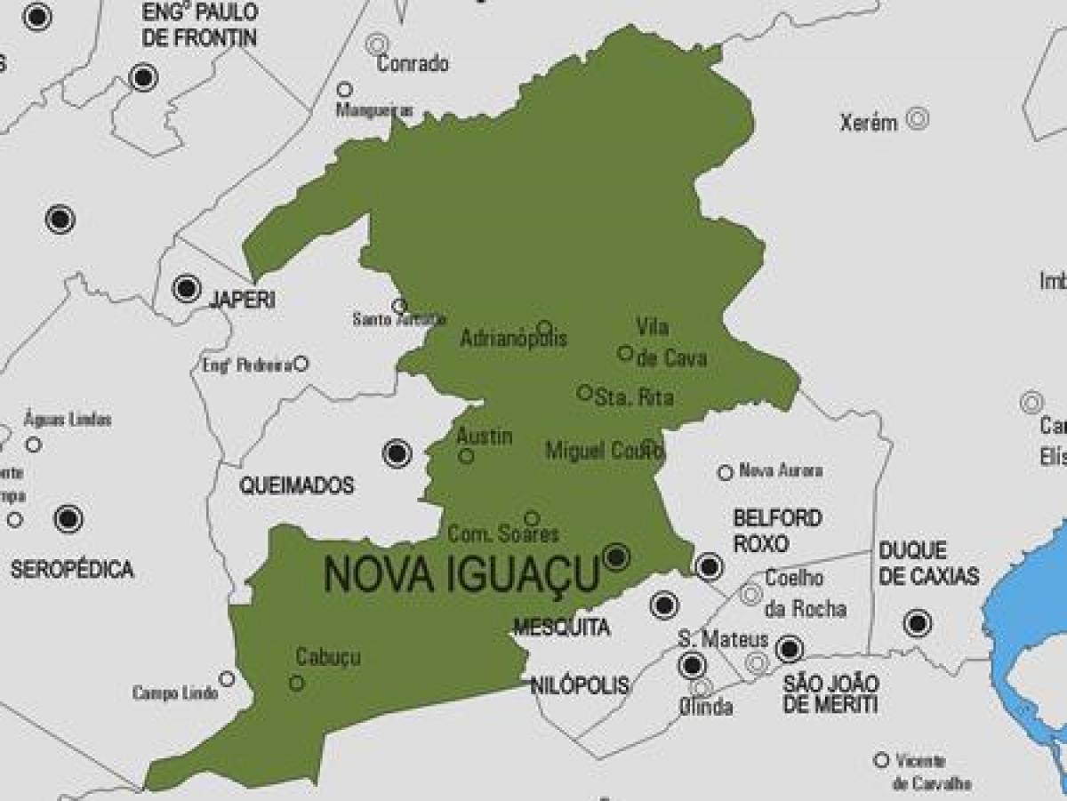 Kaart van Nova Iguaçu munisipaliteit