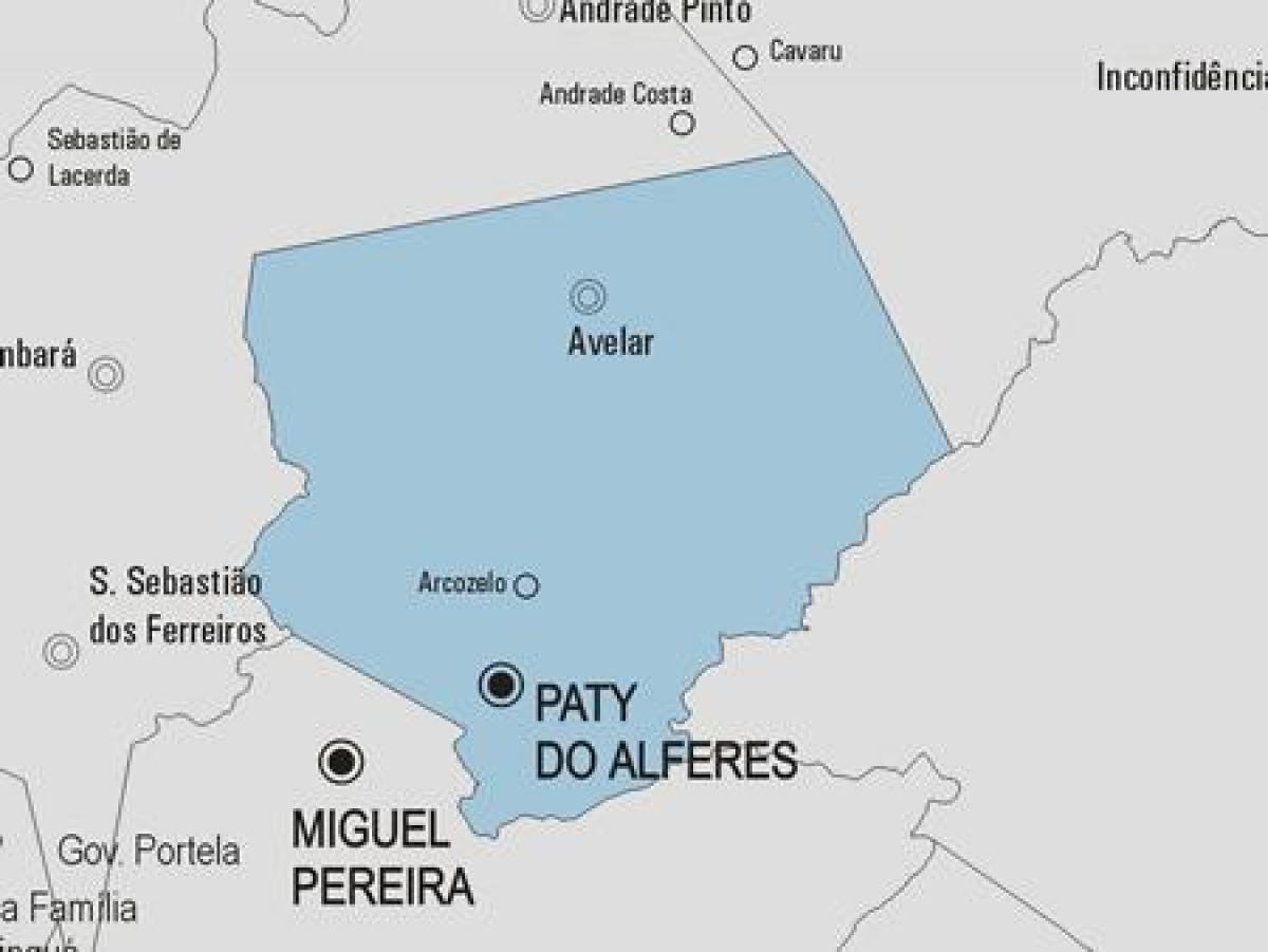 Kaart van Paty doen Alferes munisipaliteit