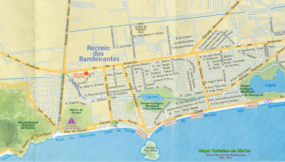 Kaart van Recreio strand
