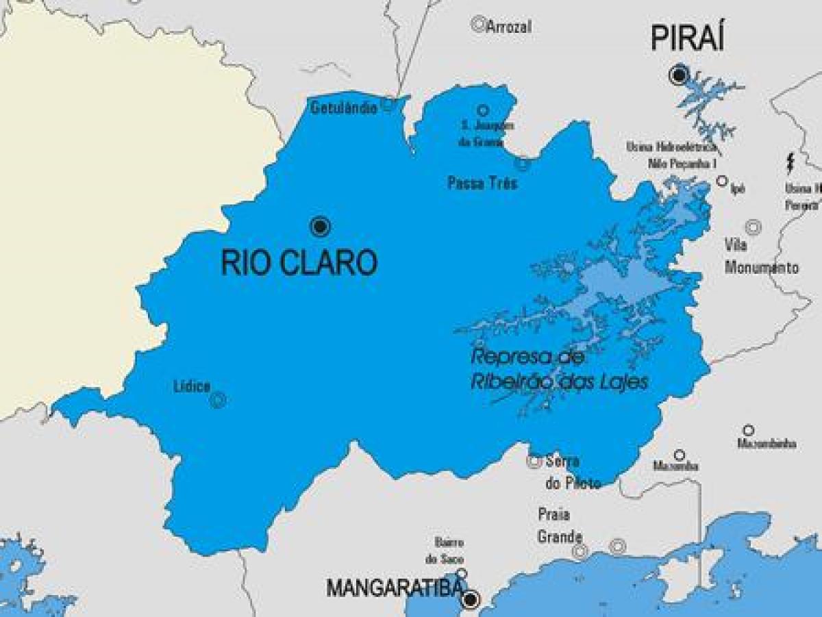 Kaart van Rio Claro munisipaliteit