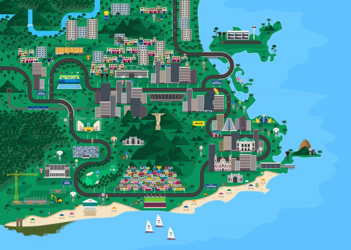Kaart van Rio de Janeiro ontwerp