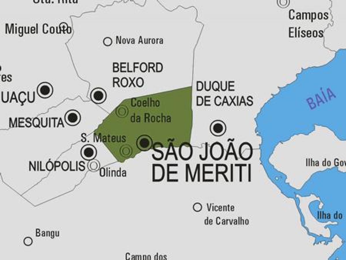 Kaart van Sao Joao de Meriti munisipaliteit
