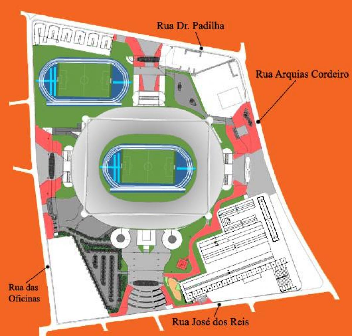Kaart van die stadion Engenhão