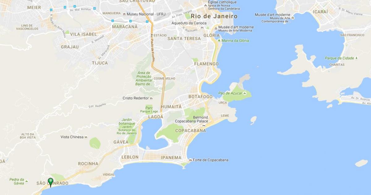 Kaart van die strand Sao Conrado
