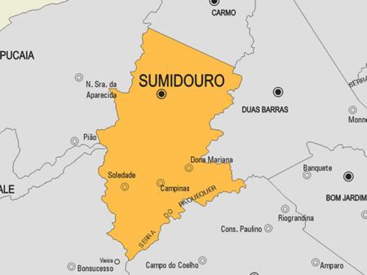 Kaart van Sumidouro munisipaliteit