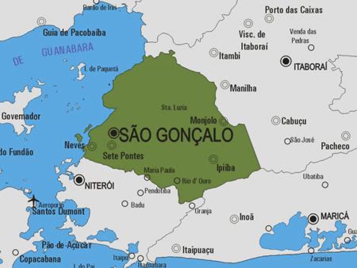 Kaart van die São Gonçalo munisipaliteit