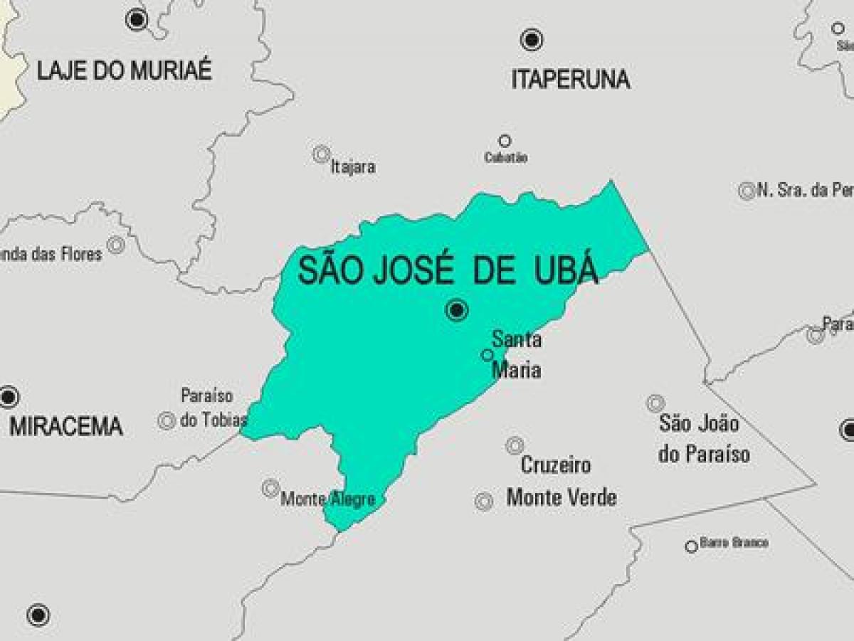Kaart van São José de Ubá munisipaliteit