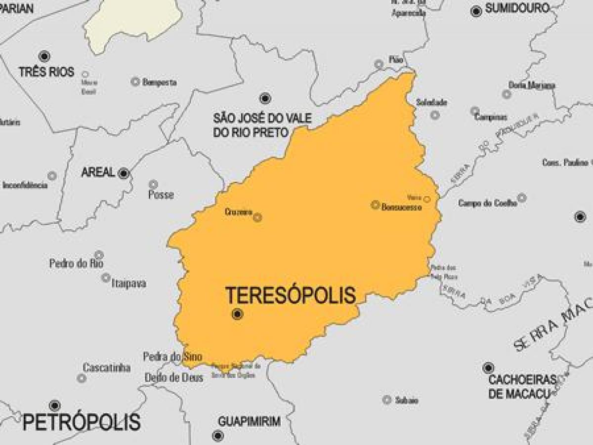 Kaart van Teresópolis munisipaliteit