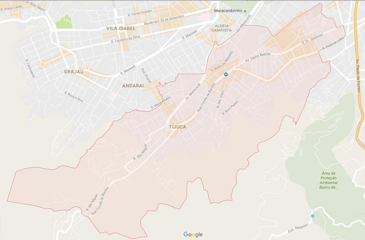 Kaart van die Tijuca