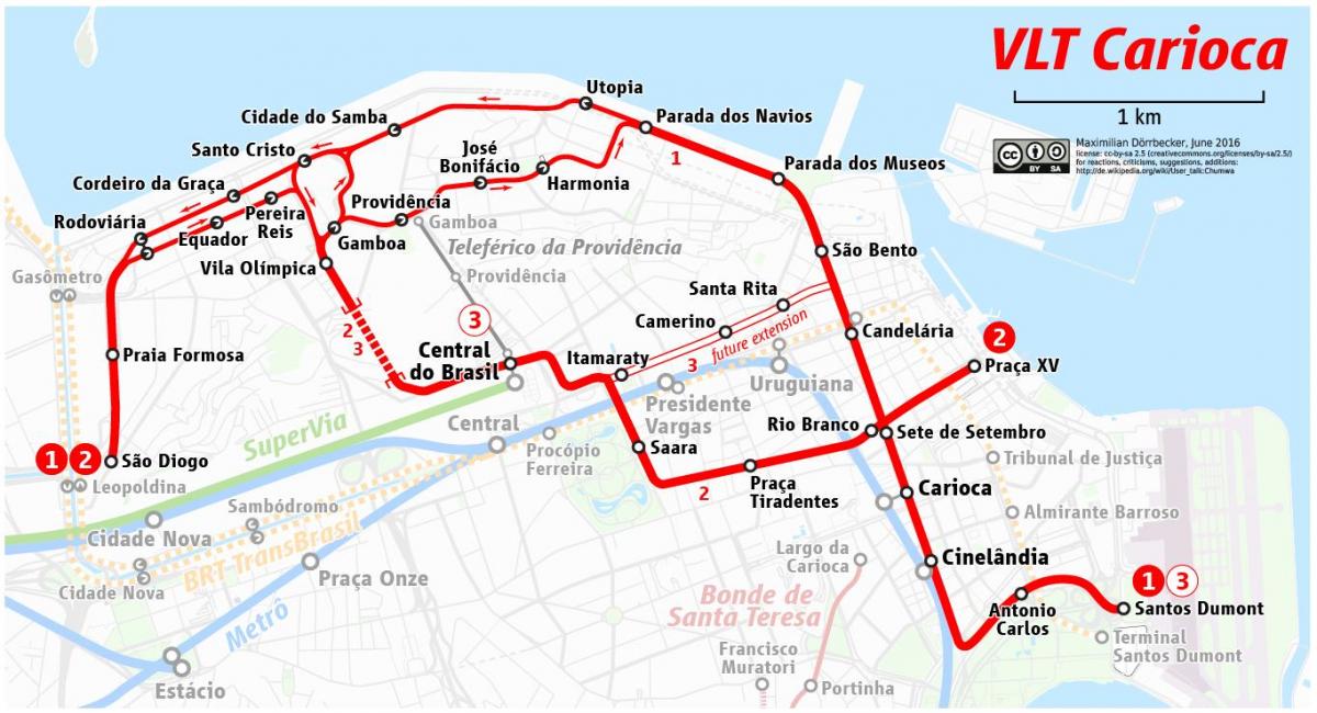 Kaart van VLT Rio de Janeiro