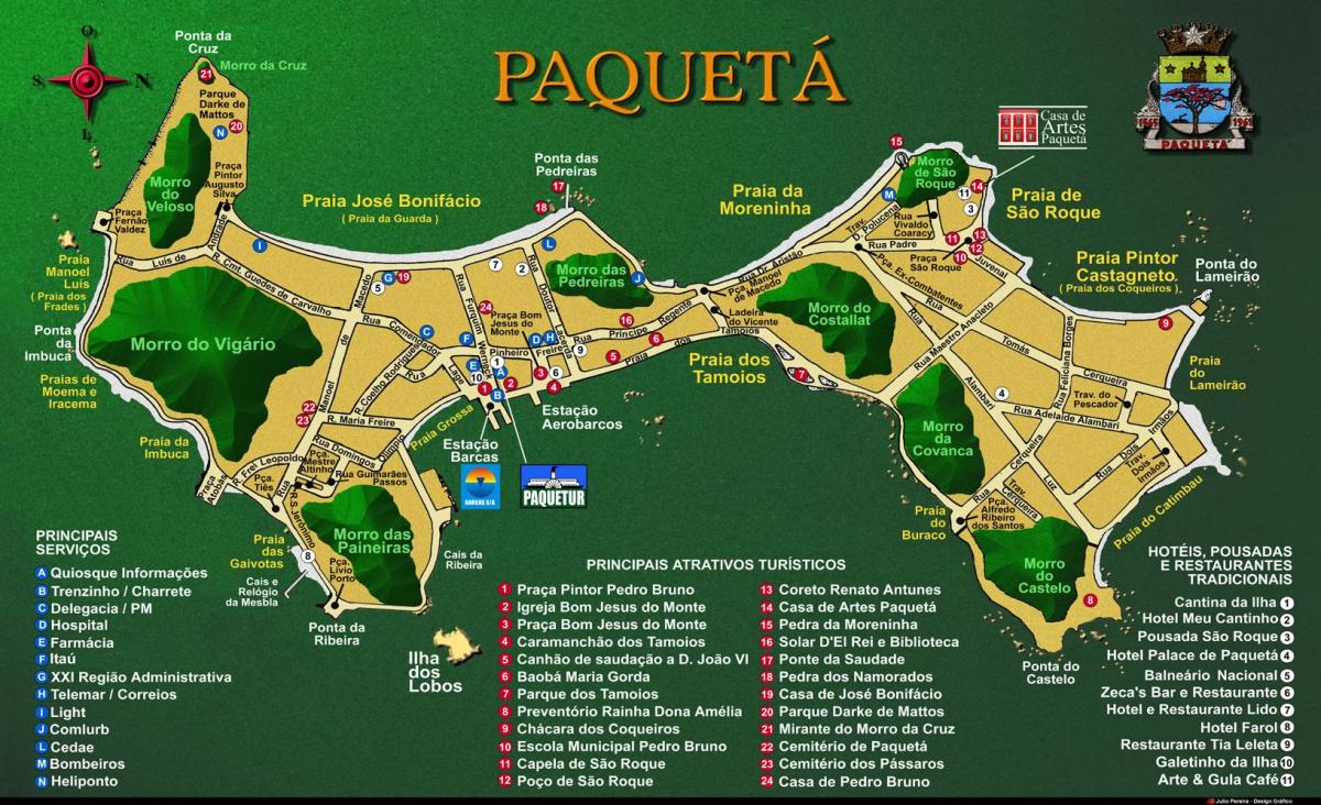 Kaart van die Île de Paquetá