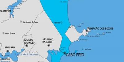 Kaart van Cabo Frio munisipaliteit