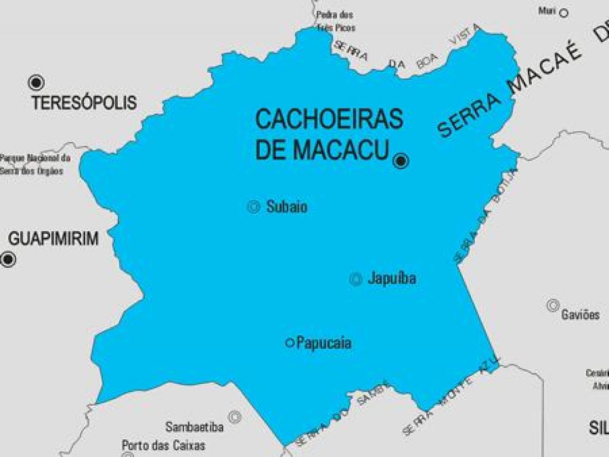 Kaart van Cachoeiras de Macacu munisipaliteit