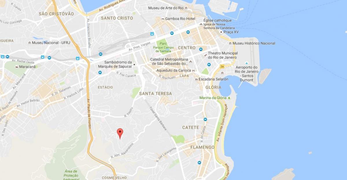 Kaart van favela Mangueira
