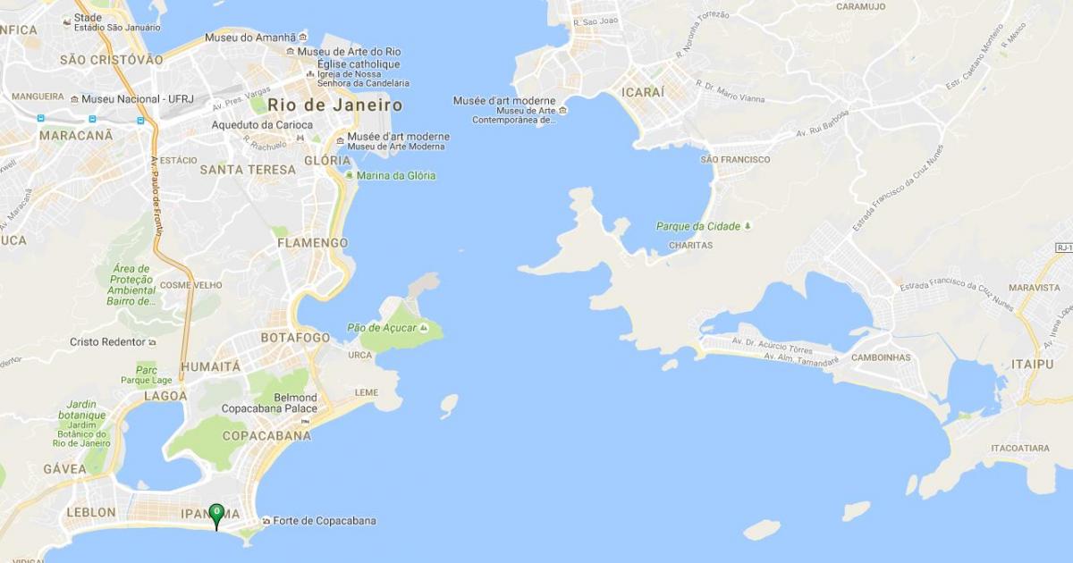 Kaart van Ipanema strand