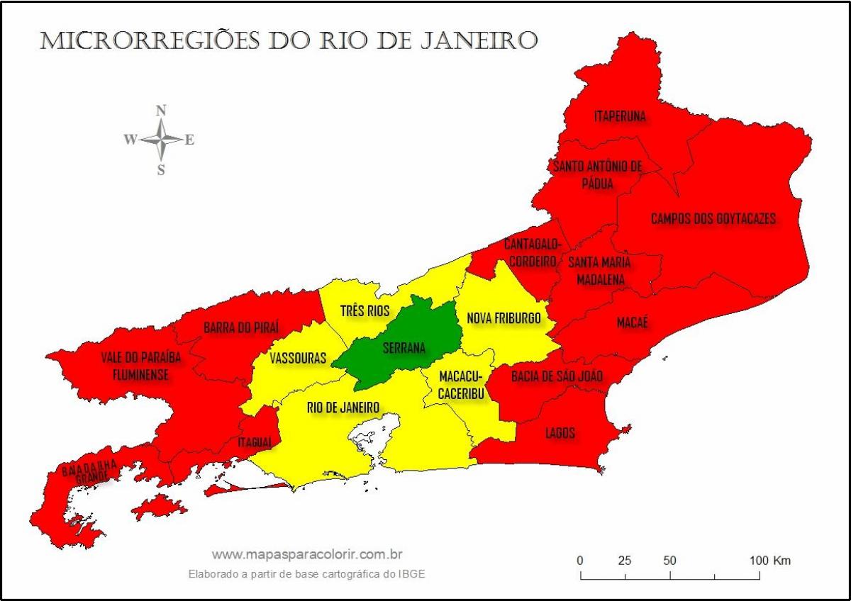 Kaart van mikro-streke Rio de Janeiro