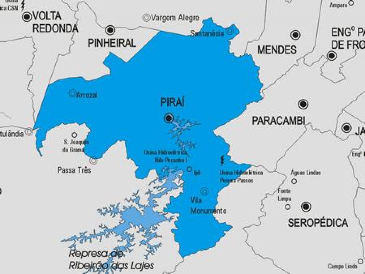 Kaart van Piraí munisipaliteit