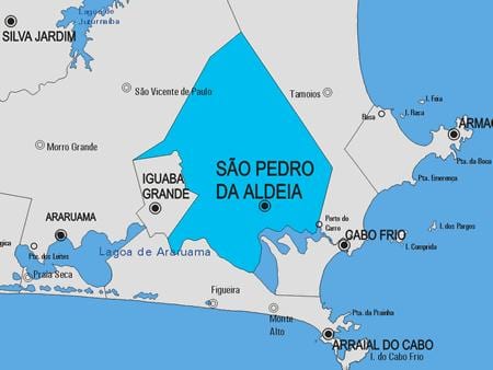 Kaart van São Pedro da Aldeia munisipaliteit