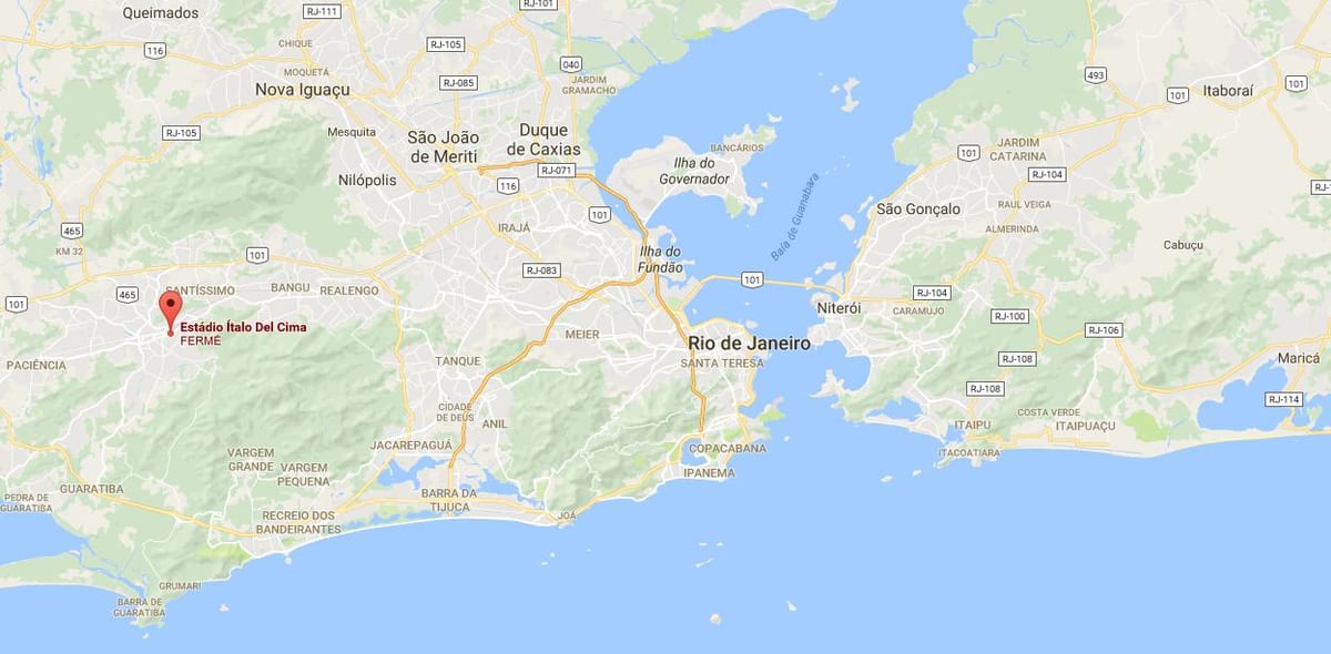 Kaart van die stadion Ítalo del Cima