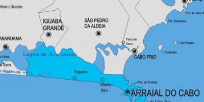 Kaart van Arraial doen Cabo munisipaliteit