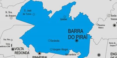 Kaart van Barra doen Piraí munisipaliteit