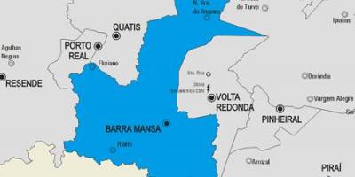 Kaart van Barra Mansa munisipaliteit