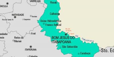 Kaart van die Bom Jesus doen Itabapoana munisipaliteit