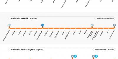 Kaart van BRT TransCarioca - Stasies