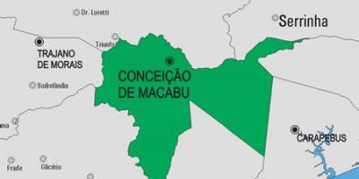 Kaart van Conceição de Macabu munisipaliteit