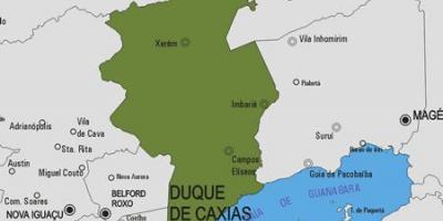 Kaart van Duque de Caxias munisipaliteit
