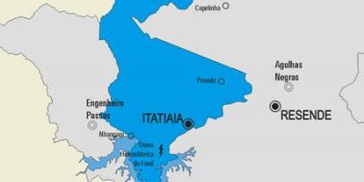 Kaart van Itatiaia munisipaliteit