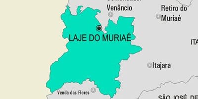 Kaart van Laje doen Muriaé munisipaliteit
