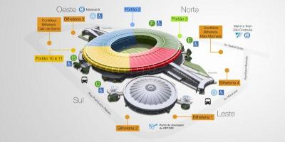 Kaart van die Maracana-stadion