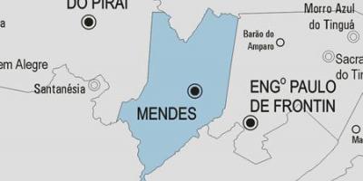 Kaart van Mendes munisipaliteit
