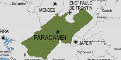 Kaart van Paracambi munisipaliteit