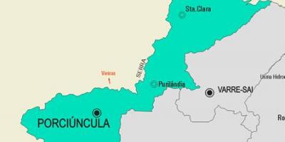 Kaart van Porciúncula munisipaliteit