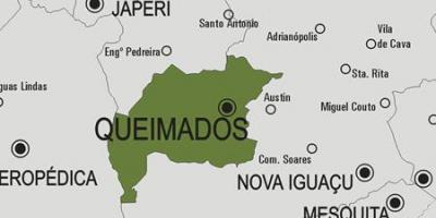 Kaart van Queimados munisipaliteit