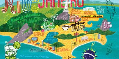 Kaart van Rio de Janeiro agtergrond